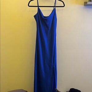 Express Royal Blue Maxi Dress with Spaghetti Straps